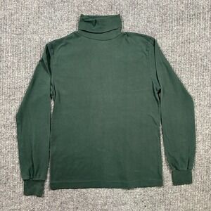 Vintage Enro Mens Turtleneck Sweater Size Large Green Long Sleeve Classic 80s